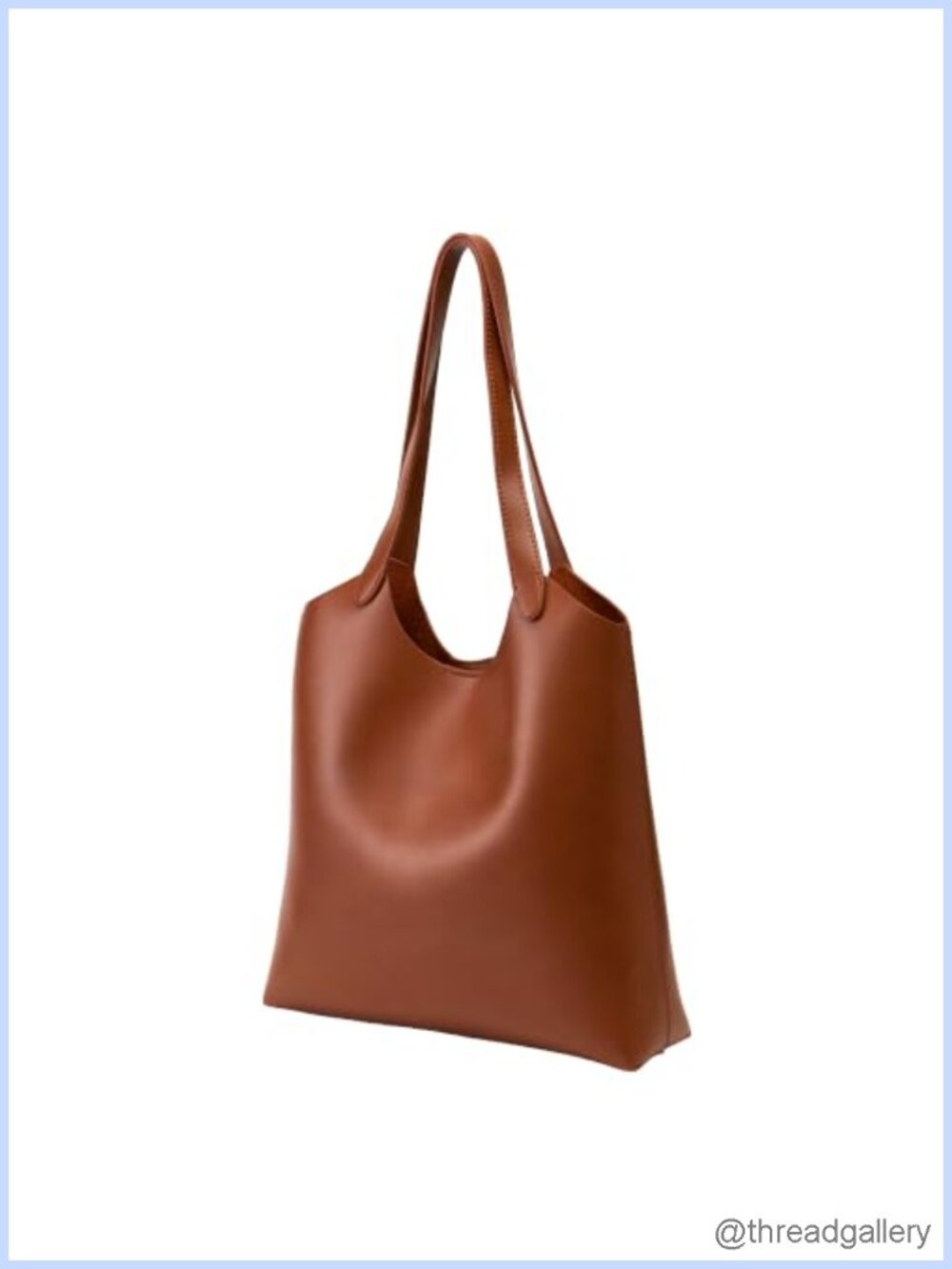 Vegan Leather Light Tote Bag Minimalist Vertical Shoulder Handbag